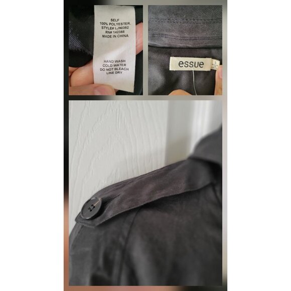 Essue Womens Black Woven Belted Military Jacket NWOT-S - Picture 8 of 10